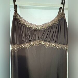 Brown Sequins Dress with Lace / Ruffle Details